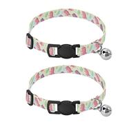 Cute Dinosaur Cartoon Pastel Dog Collar 2 Pack Collar for Kitten Adjustable 10.6 to 17.1 Inches