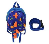 Cute Dinosaur Cartoon Toddler Backpack with Leash Large Capacity for Some People 2 4 Years Old (Dark Blue)