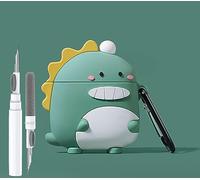 Cute Dinosaur Case for Airpod 2nd 1st Generation Case, Funny 3D Cartoon Kawaii Cool Airpods Cover Skin with Cleaning Kit & Keychain for Apple Air pod Gen 2 & 1 for Boys Girls Kids Teen, Blue Dinosaur
