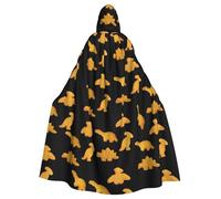 Cute Dinosaur Chicken Nuggets Halloween Witch Cloak Unisex Hooded Cloak For Festive Party Costume