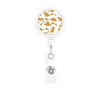 Cute Dinosaur Chicken Nuggets Retractable Badge Holder Reel Clip Id Card Holder forNurse Student Office Worker