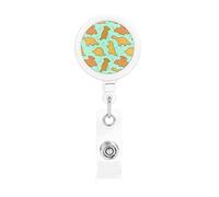 Cute Dinosaur Chicken Nuggets Retractable Badge Holder Reel Clip Id Card Holder forNurse Student Office Worker
