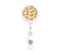 Cute Dinosaur Chicken Nuggets Retractable Badge Holder Reel Clip Id Card Holder forNurse Student Office Worker