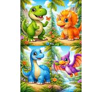 Cute Dinosaur Coloring Book: Fun, Easy and Relaxing Coloring Pages for Boys and Girls Who Love Dinosaurs (Education & Fun For Kids EFFK)