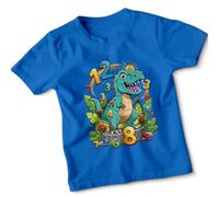 Cute Dinosaur Counting National Numeracy Number Day Maths Day Educational Animals Kids T-Shirt Boys Girls Unisex Learning Tee 7-8 Years Royal