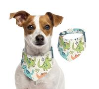 Cute Dinosaur Dog Bandanas,Summer Bandanas for Dogs Washable Adjustable Dog Triangle Scarf Bibs Cute Pet Bibs for Medium Large Dogs Puppy and Cats Small