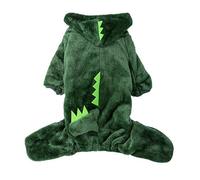 Cute Dinosaur Dog Costume Soft Coral Fleece Hoodie Clothes Dogs Cats Winter (Dinosaur M)