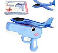 Cute Dinosaur foam glider launcher toy -Boxed Version,8'' Foam Glider Plane - Outdoor Flying Catapult Toy - Fun Birthday Gifts,Outdoor Flying Catapult Toy (Blue)