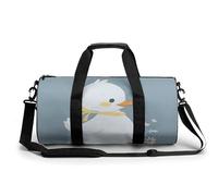 Cute Dinosaur Gym Bag Small Travel Duffle Bag with Compartment Carry On Weekender Bag for Women Men, Little White Duck, 17.7in/9in/9in