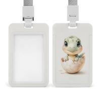 Cute Dinosaur Hatching from Egg ID Badge Holder Retractable Clip Card Holder Card Protector Name Badge Name Tag for Work Office Doctor Nurse