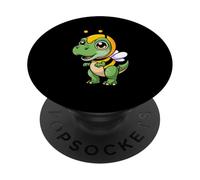 Cute Dinosaur In A Bee Costume Kawaii Dino Buzz PopSockets Adhesive PopGrip