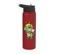 Cute Dinosaur in A Bee Costume Kawaii Dino Buzz Stainless Steel Insulated Water Bottle