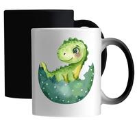 Cute Dinosaur in an Egg Shell Ceramic Magic Mug White
