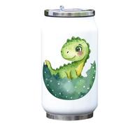 Cute Dinosaur in an Egg Shell Vacuum Insulated Thermal Beverage Can Bottle White