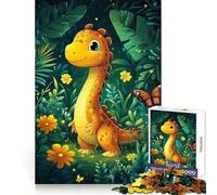 Cute Dinosaur in Jungle 1000 Pieces Jigsaw Puzzles for Teenagers Brain Logic Restful Game Family Fun Xmas Surprise (50x75cm)