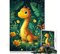 Cute Dinosaur in Jungle Jigsaw Puzzles 1000 Pieces for Adults Stress Relief Play Creative Craft Hard Challenge Great Gift (38x26cm)