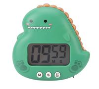 Cute Dinosaur Kids Timer Large LCD Display Loud Alarm Digital Kitchen Timer Magnetic Countdown Timer for Classroom Home Study Cooking (Green)