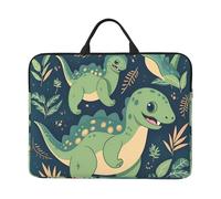Cute Dinosaur Laptop Case Sleeve 14 inch Shockproof Protective Notebook Case Travel Laptop Bag with Handle Waterproof Computer Cover Briefcase Handbags for Men Women