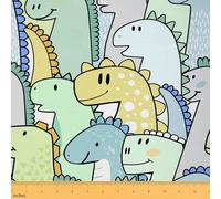 Cute Dinosaur Outdoor Fabric by The Yard,Colorful Wildlife Dino Fabric by The Yard for Teens Craft Lover,Lovely Cartoon Wild Animal Pattern Upholstery Fabric for Quilting Sewing Supplies,2 Yard