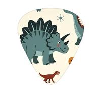 Cute Dinosaur Pattern Guitar Picks Gift Set - 12 Smooth Durable Plectrums For Acoustic, Electric & Bass Guitar, Perfect Present For Guitar Lovers & Musicians
