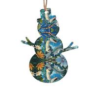 Cute Dinosaur Patterned Wooden Christmas Ornaments, 6-Piece Set, Suitable for Holiday Parties or Souvenirs.