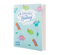 Cute Dinosaur Patterns Binder with Plastic Sleeve, Kids Drawings Painting Portfolio Folder for Artwork with Cover Portfolio Presentation Book with 40 Binder Pockets for Collecting Paintings