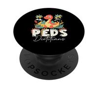 Cute Dinosaur Pediatric Dietitian Peds Nutrition Specialist PopSockets Adhesive PopGrip