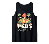 Cute Dinosaur Pediatric Dietitian Peds Nutrition Specialist Tank Top