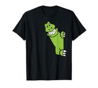 Cute Dinosaur Peeking from The Side Funny Dinosaur T-Shirt