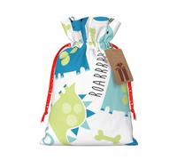 Cute Dinosaur Print Drawstring Bags Burlap Gifts Bag With Drawstring Gift Bags For Wedding/Party/Festival/Storage