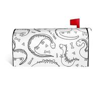 Cute Dinosaur Print Mailbox Cover Waterproof Post Box Cover Magnetic Post Letter Box Covers For Courtyard Garden Yard Fence Decor25.5x21 In