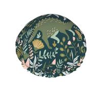 Cute Dinosaur Print Various Activities Shower Cap Reusable Soft And Lightweight Bath Hair Cap Long Hair