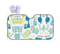 Cute Dinosaur Printing Windshield Sun Shade Foldable Car Sunshades Reflect Sun Heat Protect Your Car,Standard Size