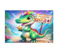 Cute Dinosaur Puzzles 1000 Pieces Wooden Jigsaw Puzzle for Adults Brain Exercise Challenge Game Gift for Kids Children Jigsaws （75×50cm）