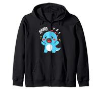 Cute Dinosaur Roaring Kawaii Dino Rawr Funny Boys Teens Kids Zip Hoodie