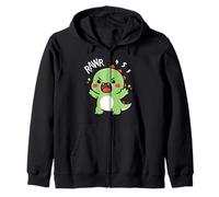 Cute Dinosaur Roaring Kawaii Dino Rawr Funny Boys Teens Kids Zip Hoodie
