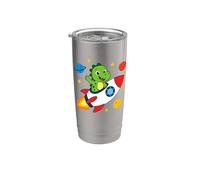 Cute Dinosaur Rocket Space Dino Astronaut Kids Stainless Steel Insulated Tumbler