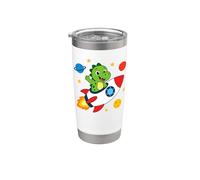 Cute Dinosaur Rocket Space Dino Astronaut Kids Stainless Steel Insulated Tumbler