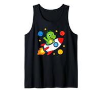 Cute Dinosaur Rocket Space Dino Astronaut Kids Tank Top