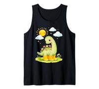Cute Dinosaur Sauropods Floral Kawaii Dino Tank Top