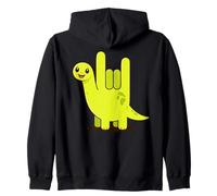 Cute Dinosaur Sign Language ASL Love Interpreter Zip Hoodie