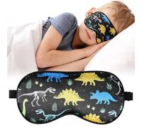 Cute Dinosaur Sleeping Eye Mask - Cool Dinosaur Eyes Mask with Adjustable Strap, Soft Lightweight Cartoon Animal Eye Cover for Night Sleep Travel Airplane Home Sleepover Party Gift Supplies