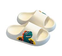 Cute Dinosaur Slides Slippers Clearance Shower Shoes Slippers Pool Slippers Beach Pool Slide Sandals Unisex-Child Comfort Slides Swim Shoe Kids Sliders New 3#_White 10.5