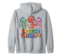 Cute Dinosaur Speech Therapy SLP Communication Zip Hoodie