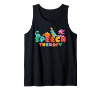 Cute Dinosaur Speech Therapy Speech Language Pathologist SLP Tank Top
