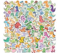 Cute Dinosaur Stickers Pack, 100+ Pieces, Waterproof Vinyl Decals, 3.91 cm x 3.11 cm, Multi-Coloured