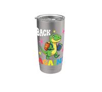 Cute Dinosaur Student Teacher Back Again to School Welcome Stainless Steel Insulated Tumbler