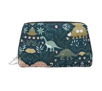 Cute Dinosaur Stylish Portable Cosmetic Bag with Full-Print Design â€“ Durable PVC Leather Makeup & Toiletry Organizer for Home & Travel Use