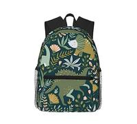 Cute Dinosaur Stylish Travel Backpack Lightweight Laptop Backpack With Water Protection For College Work Black, One Size, Black, Rozmiar uniwersalny