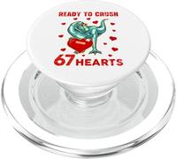 Cute Dinosaur T-Rex Valentines I'm Ready to Crush 67 Hearts PopSockets PopGrip for MagSafe